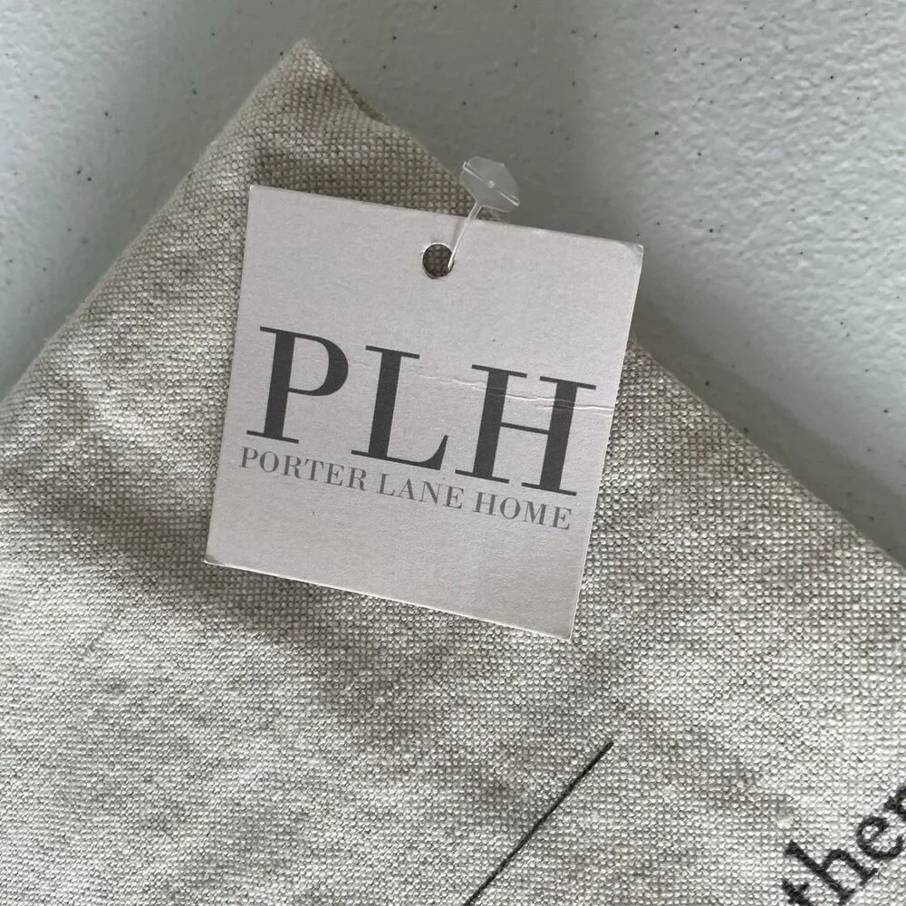 Porter Lane Home Love Poem Quote Dishcloth Kitchen Beige Cotton Linen Blend